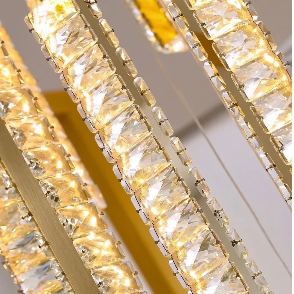 Viva Modern Crystal Staircase Chandelier for Tall Foyers & Stairwells