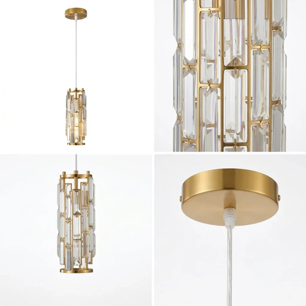 Clyo Crystal Pendant Lights for Kitchen Island, Dining Room & Hallway
