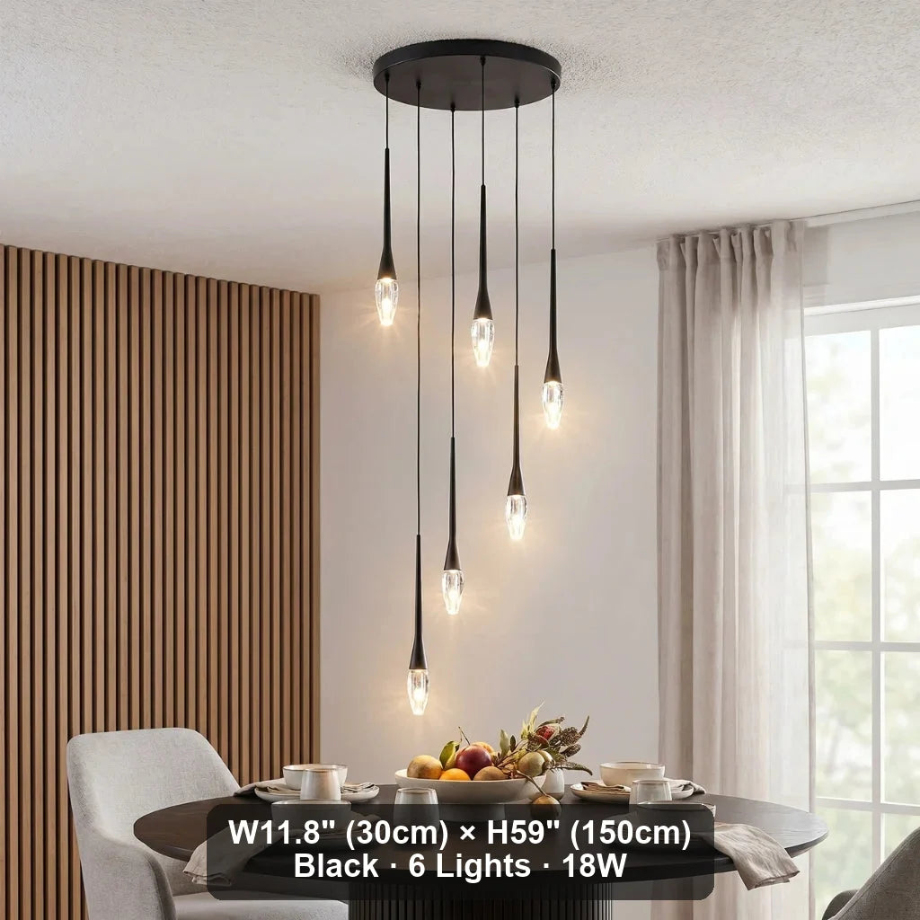 Nylis Spiral LED Crystal Staircase Chandelier for Tall Foyers & Stairwells
