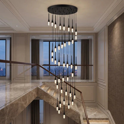 Nylis Spiral LED Crystal Staircase Chandelier for Tall Foyers & Stairwells