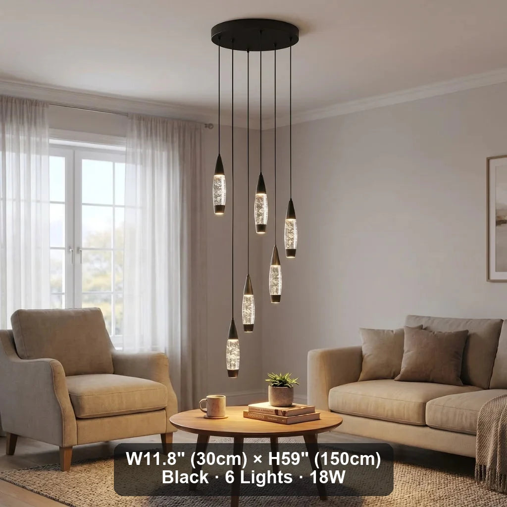 Elira Spiral LED Crystal Staircase Chandelier for Tall Foyers & Stairwells