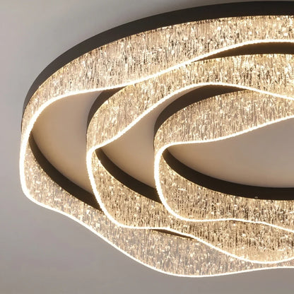 Selor Modern LED Crystal-Effect Resin Ceiling Light for Living Room & Bedroom