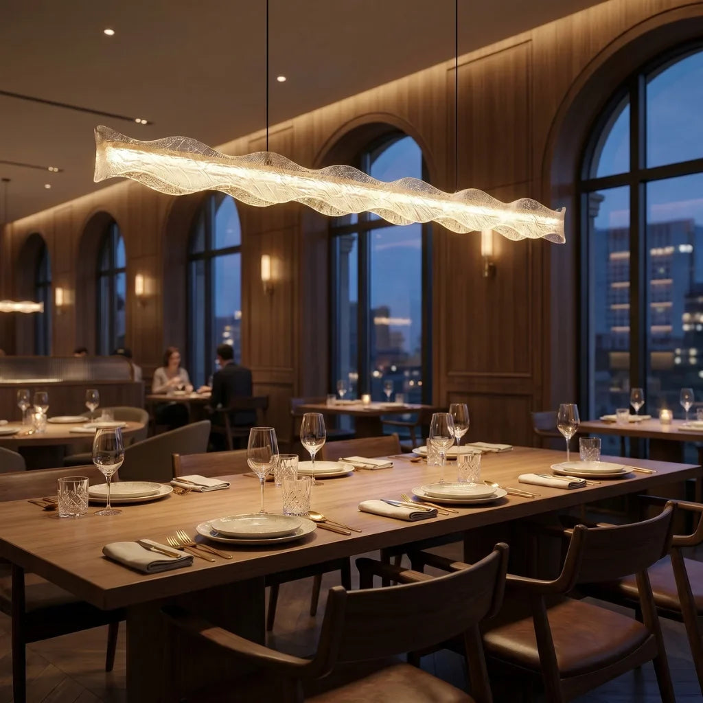 Soren Modern LED Crystal-Effect Resin Pendant Light for Dining Room