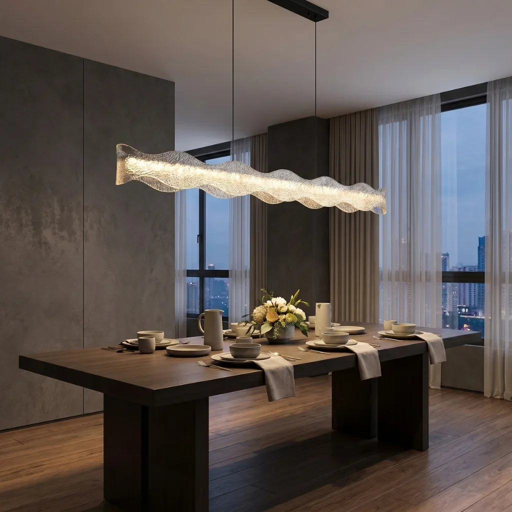Soren Modern LED Crystal-Effect Resin Pendant Light for Dining Room
