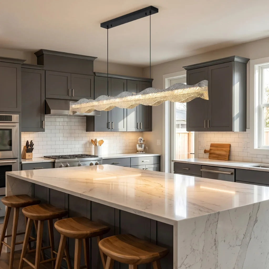 Soren Modern LED Crystal-Effect Resin Pendant Light for Dining Room