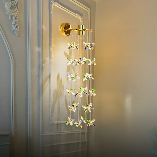 Nyla Crystal LED Wall Sconce for Bedroom & Living Room