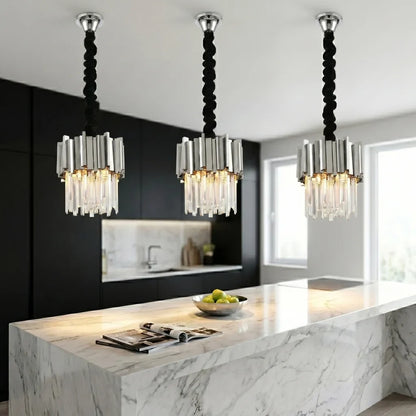 Astra Small Gold/Chrome Crystal Pendant Light for Dining Room & Kitchen Island