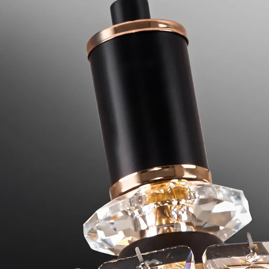 Elora LED Crystal Pendant Light Modern Black Small Crystal Chandelier