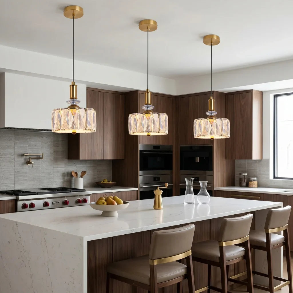Elora LED Crystal Pendant Light Modern Black Small Crystal Chandelier