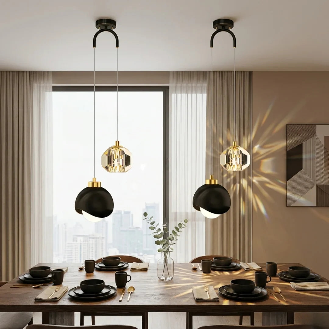 Arvo Modern Crystal Mini Pendant Light for Bedroom & Dining Room