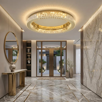 Nebula Modern Gold Crystal Ceiling Light for Living Room & Bedroom