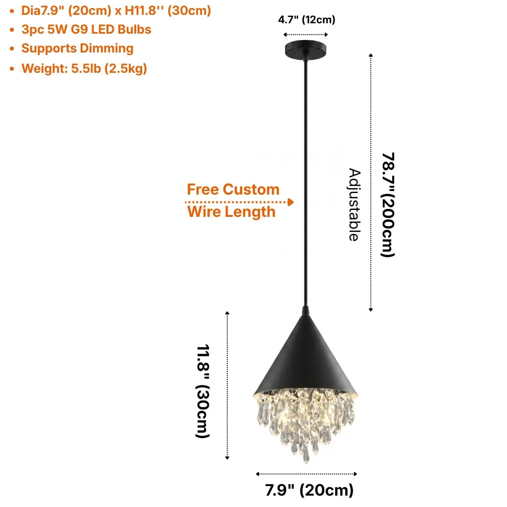 Nova Crystal Pendant Light for Dining Room & Kitchen Island