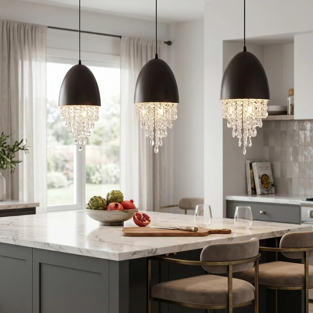 Nova Crystal Pendant Light for Dining Room & Kitchen Island