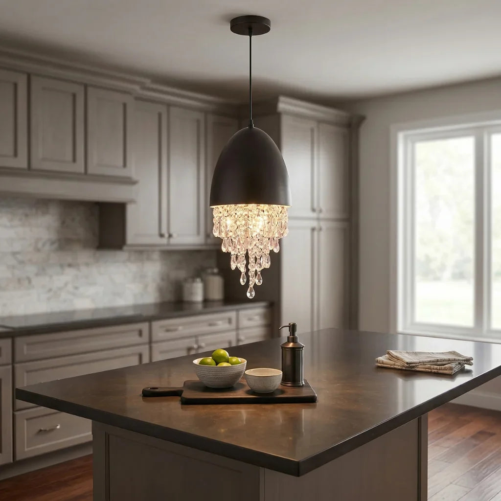 Nova Crystal Pendant Light for Dining Room & Kitchen Island