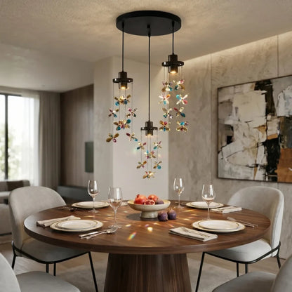Sylvi Modern Crystal Chandelier with Black Frame for Dining Room & Living Room