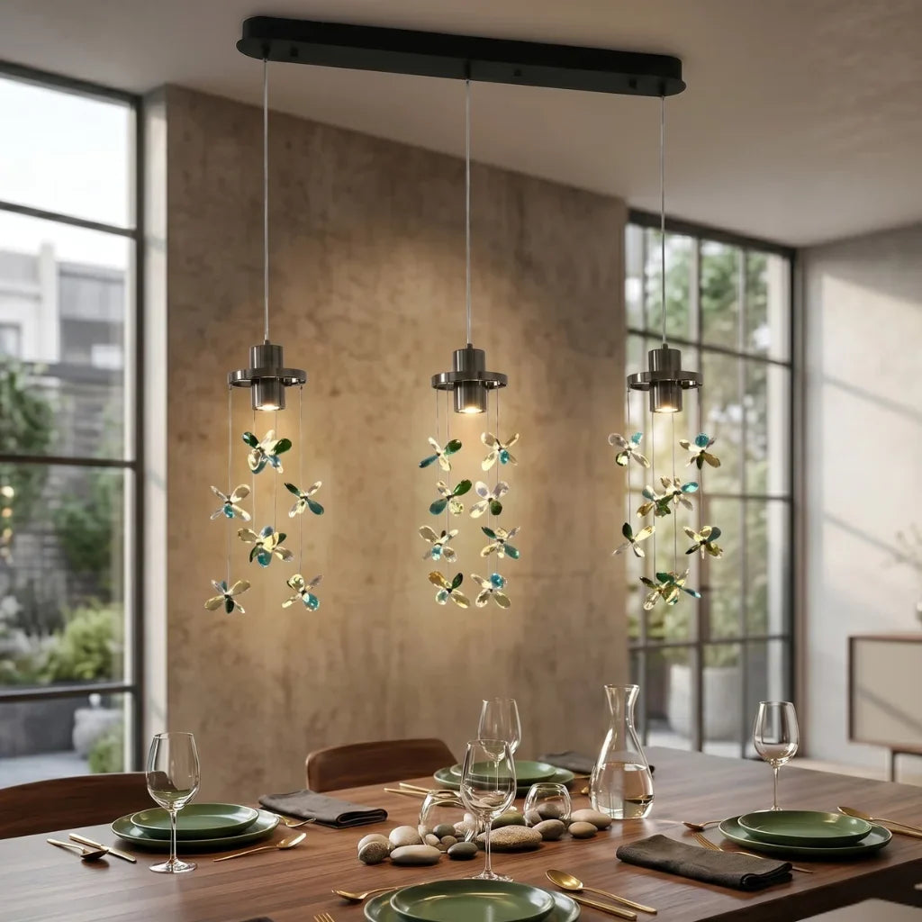 Sylvi Modern Crystal Chandelier with Black Frame for Dining Room & Living Room